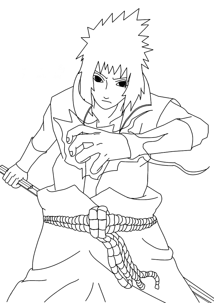 Sasuke mit Waffen